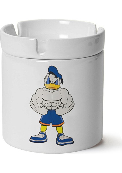 Donald Duck Baskılı Porselen Küllük Makinede Yıkanabilir