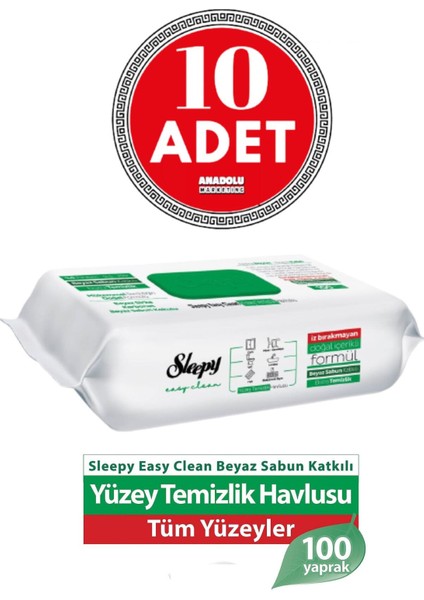 Easy Clean Yüzey Temizlik Havlusu 100 Yaprak x 10 Adet