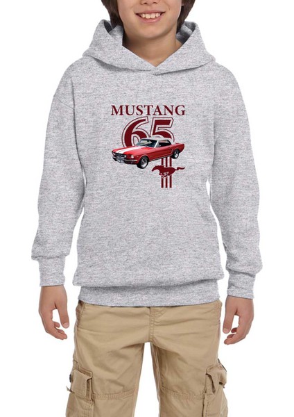 Ford Must. 1965 Gri Çocuk Kapşonlu Sweatshirt