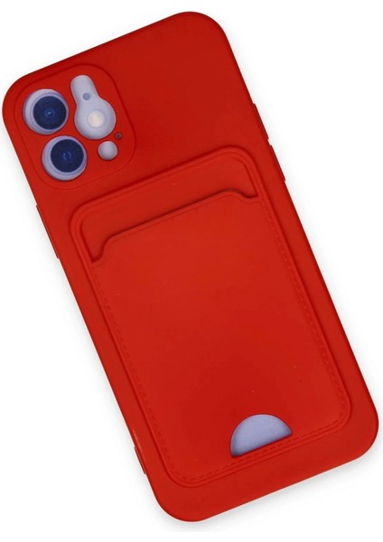 iPhone 12 Kılıf Kelvin Kartvizitli Silikon - Kırmızı modelleri