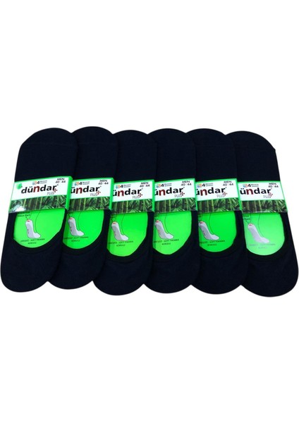 6 Lı Dündar Erkek Bambu Dikişsiz Koku Yapmayan Silikonlu Babet Çorap Plus 40-44 No