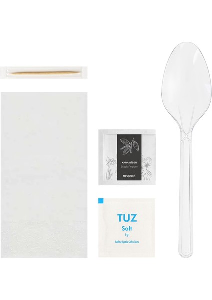 5li Lüks Yemek Seti Şeffaf (Ymkset-06) - 50 Adet