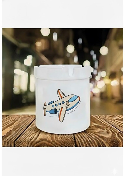 "uçak" Tasarımlı Kokusuz At Söndür Porselen Küllük