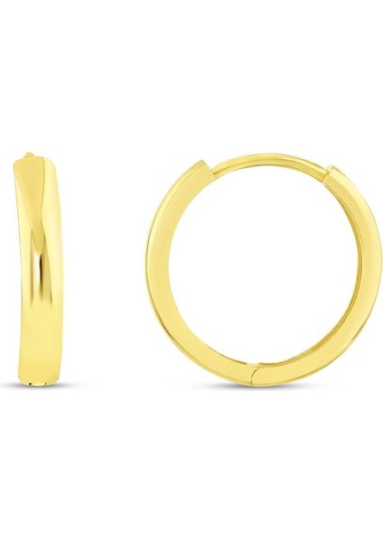 14 Ayar Hoop Halka Altın Küpe