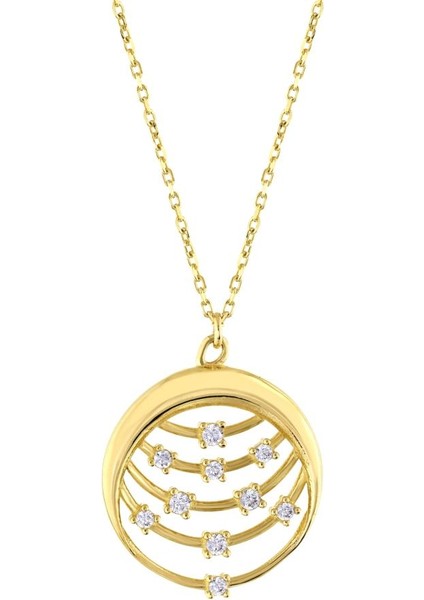 14 Ayar Taşlı Tasarım Galaksi Altın Kolye fiyatları