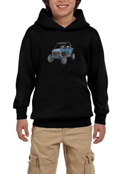Polaris Rzr Atv Siyah Çocuk Kapşonlu Sweatshirt
