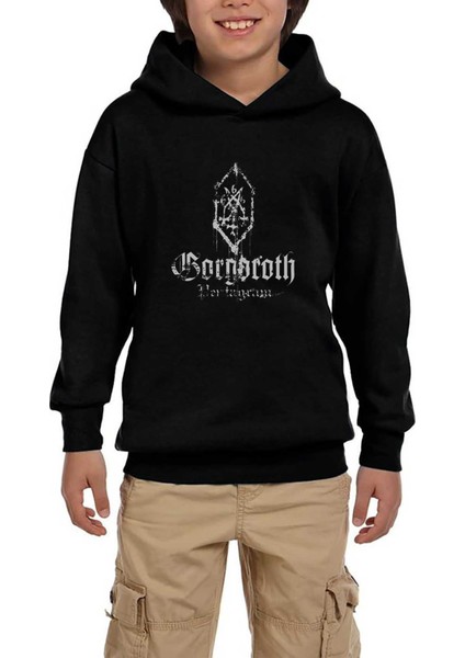 Gorgoroth Pentagram 2 Siyah Çocuk Kapşonlu Sweatshirt