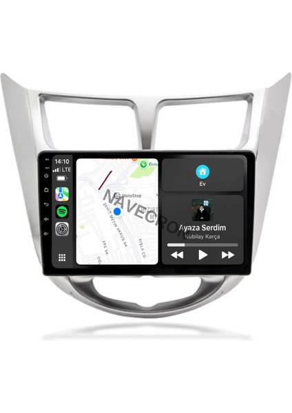 Hyundaı Accent Blue 2011-19 9" Gri Uyumlu Android Multimedia Gerçek 4/64 Kablosuz Carplay Geri Görüş Kameralı