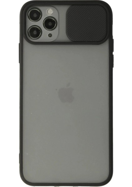 iPhone 11 Pro Kılıf Palm Buzlu Kamera Sürgülü Silikon - Siyah