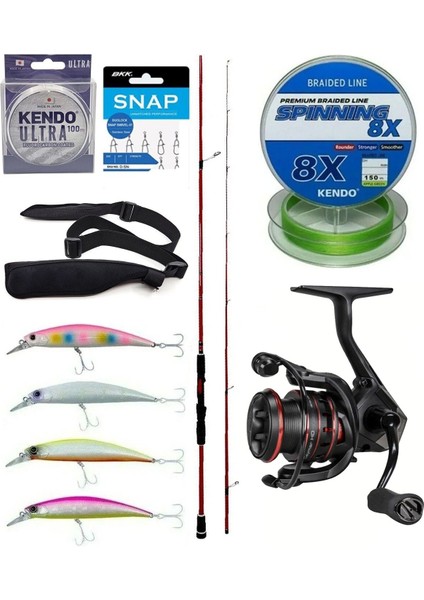 Spin Olta Seti Okuma Red Spin 8'0'' 243 cm 7-28 gr 2 Parça&okuma Ceymar CHD-2500A 7+1bb Olta Makinesi