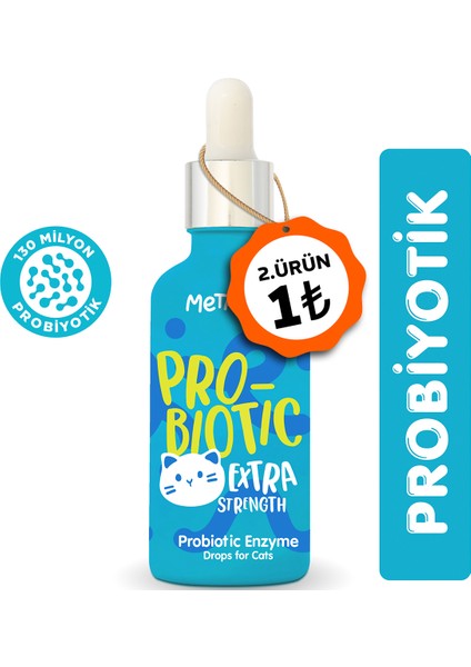 Kediler Için Probiyotik Damla, Güçlü Sıvı Enzim Form, Suyuna Veya Mamasına