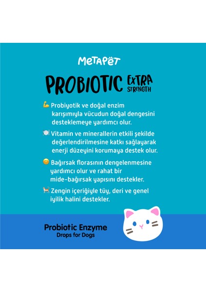 Kediler Için Probiyotik Damla, Güçlü Sıvı Enzim Form, Suyuna Veya Mamasına indirimleri