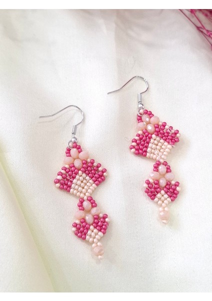 Kum Boncuk Oya El Yapımı Küpe