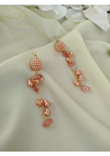 Gold Altın Kaplama Beyaz Inci Kırıktaş Sallantı Tasarım Küpe fiyatları