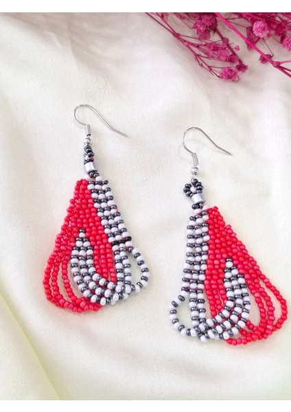 Kum Boncuk Oya El Yapımı Küpe