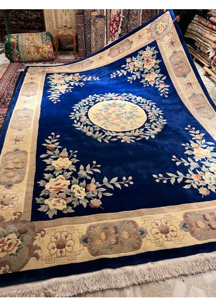 El Dokuma Kabartmalı Çin Halısı Birinci Sınıf Kalite Ebat. 370X273
