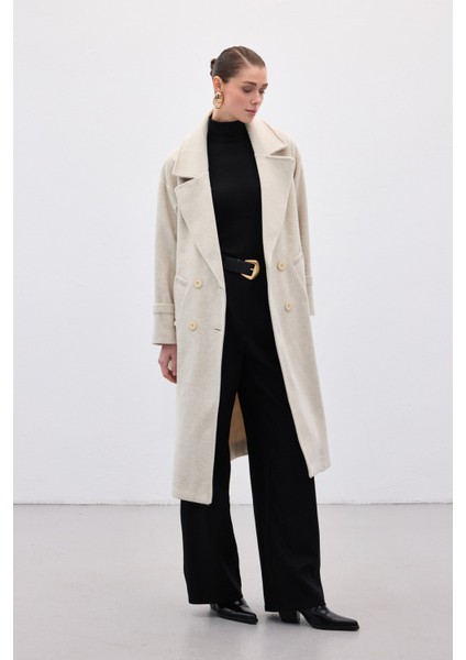 Beli Bağlamalı Uzun Kaban - Taş modelleri