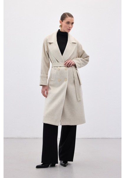 Beli Bağlamalı Uzun Kaban - Taş indirimleri