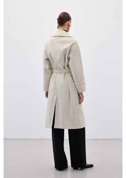 Beli Bağlamalı Uzun Kaban - Taş