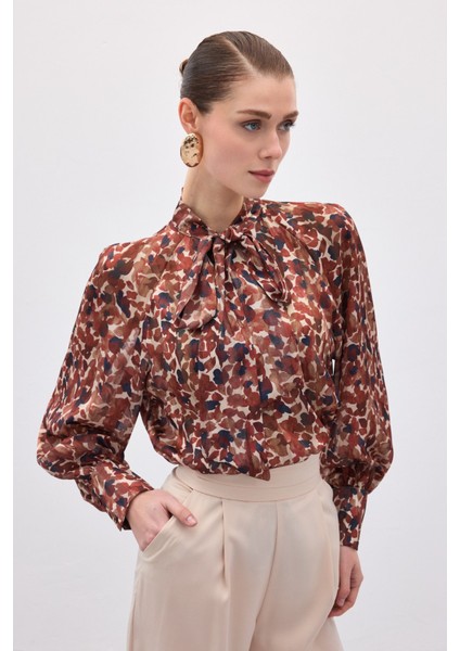 Fular Detaylı Bluz - Bordo fiyatları