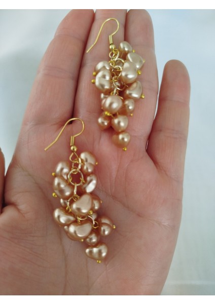 Pembe Rengi Barok Inçi Küpe