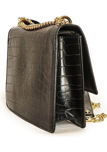 Siyah Timsah Desenli Omuz Çanta fırsatları