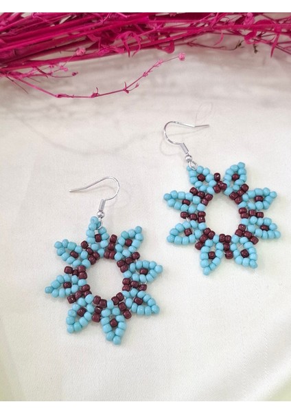 Kum Boncuk Oya El Yapımı Küpe