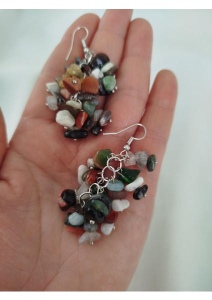 Cakra Doğal Taş Saplantı Küpe