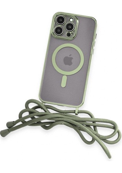 iPhone 14 Pro Max Kılıf Divo Lazer Askılı Magsafe Kapak - Koyu Yeşil modelleri