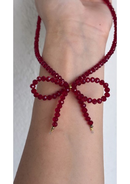 Kırmızı Kristal Fiyonk Yeni Yıl Kolyesi Yılbaşı Kolyesi fiyatları