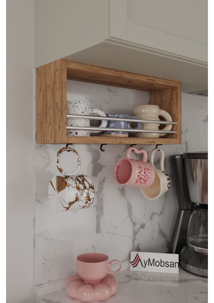 Trend Kupa Standı, Bardak Tutucu, Kupa, Fincan Askılığı Çok Amaçlı Raf 45 cm