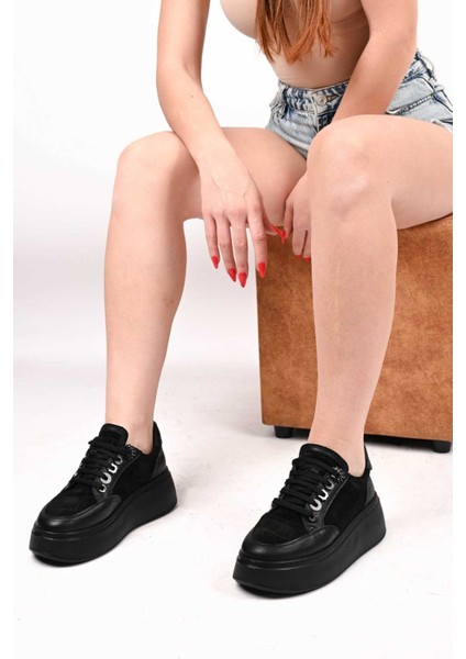 Bağcıklı Poli Taban Hakiki Deri Sneaker 334-7877-49 Kadın Ayakkabı