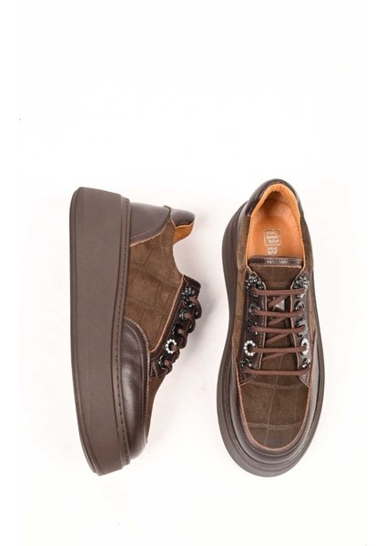 Bağcıklı Poli Taban Hakiki Deri Sneaker 334-7877-49 Kadın Ayakkabı