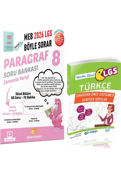 8. Sınıf 2026 Meb Böyle Sorar Paragraf Soru Bankası ve Lgs Yerim Seni Türkçe