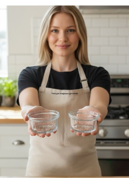 Borcam Kek Sufle Kase Isıya Dayanıklı Atom Tatlı Fırın Kasesi Bor Cam 285CC 2 Adet