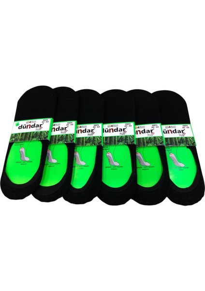 6 Lı Dündar Erkek Bambu Dikişsiz Koku Yapmayan Silikonlu Babet Çorap Plus 40-44 No
