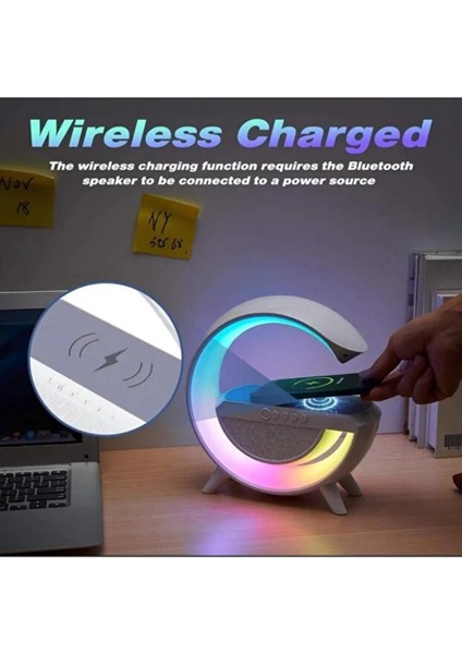 Rgb Işıklı Bluetooth Hoparlörlü Akıllı Masa Lambası – Kablosuz Şarj Destekli Çok Fonksiyonlu LED Lamba modelleri