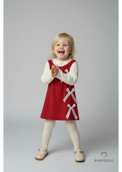 Kız Çocuk Fitilli Elbise %100 Pamuk,uzun Kollu,fiyonklu,yumuşak Dokulu, Şık Günlük,özel Gün Elbisesi fırsatları