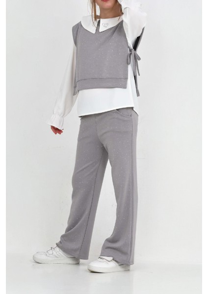 Kız Çocuk 3'lü Takım (Pantolon+Yelek+Bluz) 12429 fiyatları