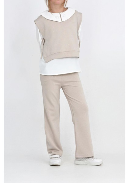 Kız Çocuk 3'lü Takım (Pantolon+Yelek+Bluz) 12429 fiyatları