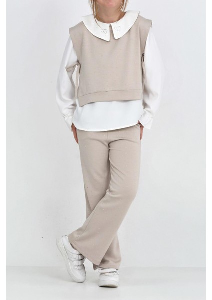 Kız Çocuk 3'lü Takım (Pantolon+Yelek+Bluz) 12429 modelleri