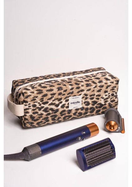 Leopar Dy-Son Airwrap ve Tüm Saç Şekillendiriciler Için Xl Boy Çanta Seyahat Çantası Leo-Kare