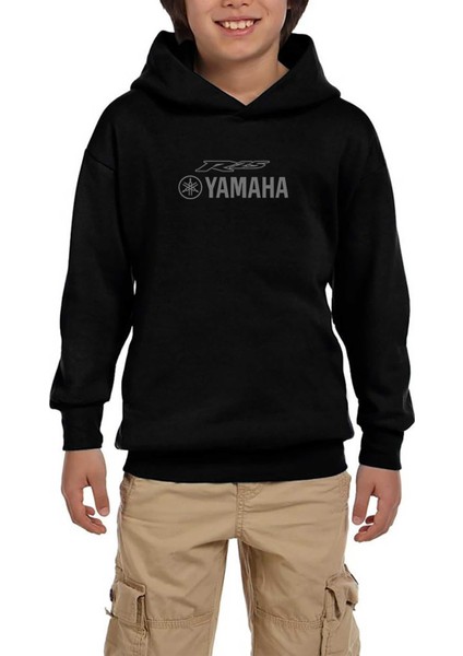 Yamha R25 Siyah Çocuk Kapşonlu Sweatshirt