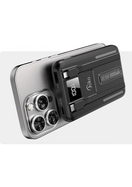 J39 10.000 Mah 20W Pd Dahili Kablolu Magsafe Powerbank - Siyah modelleri