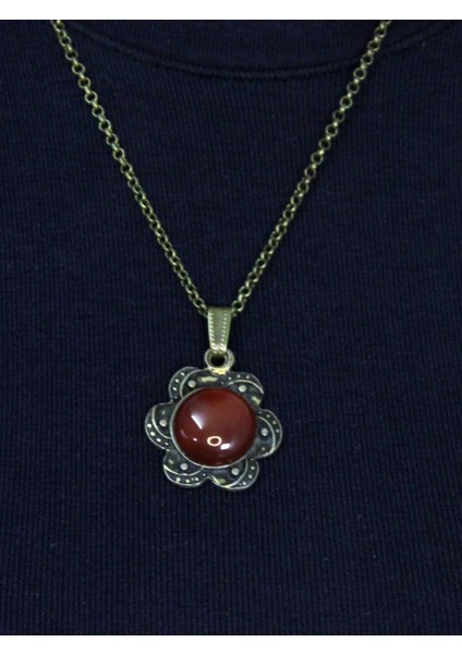 Doğal Taş Akik Doğal Taşlı Kadın Doğal Taş Otantik Kolye EUK18A fiyatları