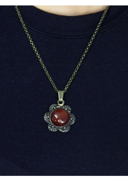 Doğal Taş Akik Doğal Taşlı Kadın Doğal Taş Otantik Kolye EUK18A modelleri