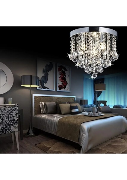 Akasya Büyük Krom Kristal Taşlı Salon Avizesi fiyatları