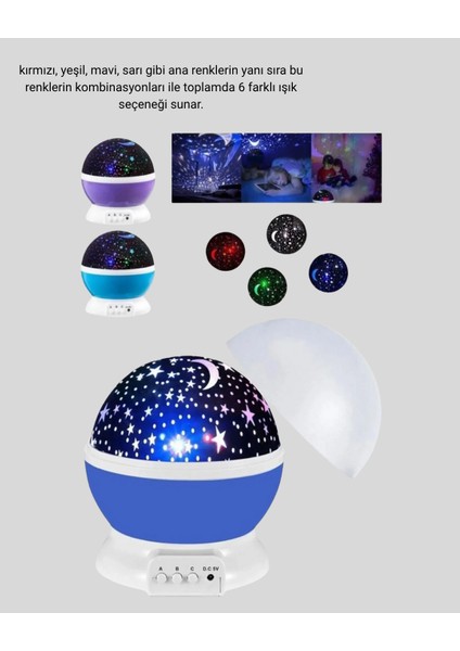 Çocuk Gece Lambası 6 Modlu Renkli LED Enerji Tasarruflu Masal Işığı fırsatları