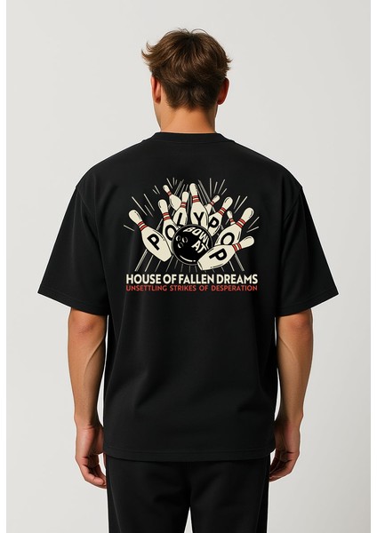 Fallen Dreams Boxy Fit Siyah T-Shirt