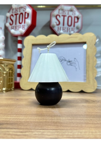 Dekoratif Abajur Şeklinde Çift Renkli Mum | Boy:8cm - Çap : 6cm | Şık El Yapımı Mum fiyatları